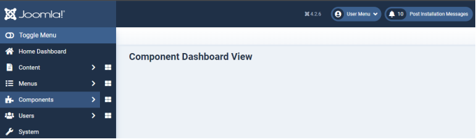 Basic Component Dashboard View